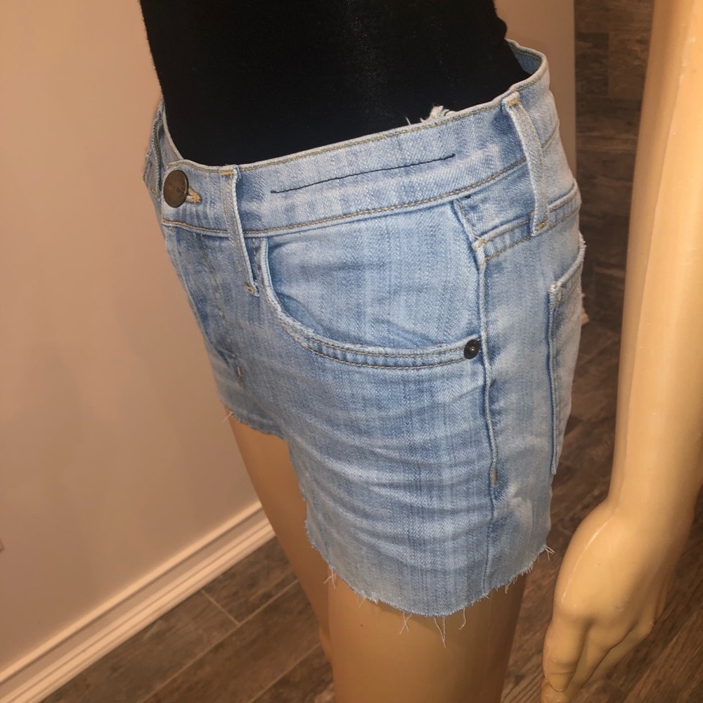 Current/Elliott Button Fly Distressed Shorts Sz 0 - image 2